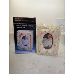 Vintage VTG Lace Scrapbook Album Fabric Covered Granny Cottagecore Shabby Chic